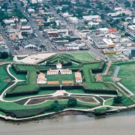 Vista aérea da cidade de Fortaleza de São José de Macapá (Macapá).