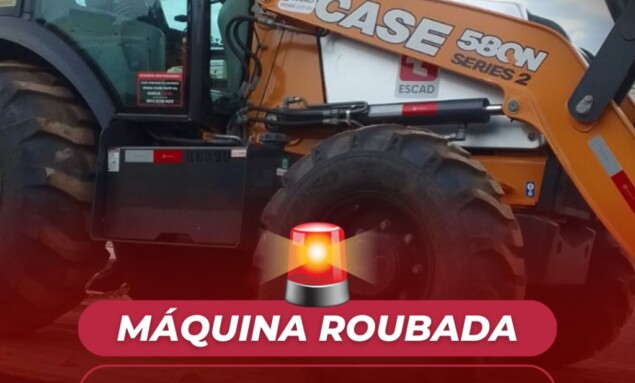 Retroescavadeira da Escad é Roubada - Foto de Divulgação