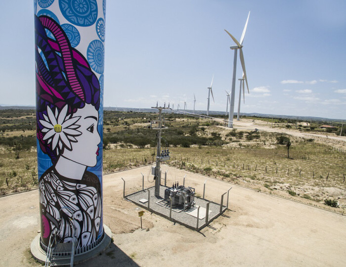 Turbina eólica no Parque de Caetés (foto: divulgação).