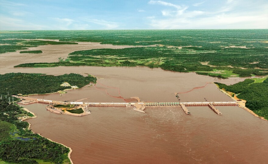 Vista Aérea da Hidrelétrica Santo Antônio. Foto de Paulo Vitale.