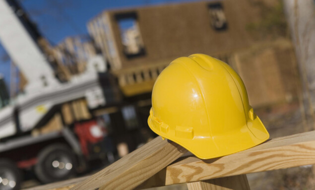 Hat at construction site