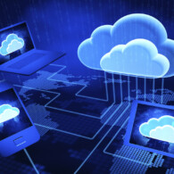 Concept of cloud computing. 3d render