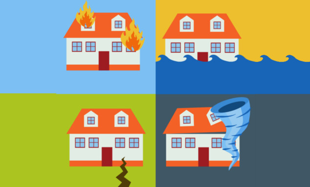 Home insurance from natural disasters vector concept