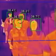 Thermal camera system can scan body temperatures on people as quickly as they can walk through to help identify individuals potentially infected by COVID-19 or other viruses