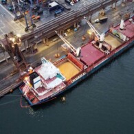 Bulk Carrier 'Discoverer' unloads U.S. soybeans at the port of Paranagua, Brazil, December 3, 2020. Picture taken December 3, 2020. Picture taken with a drone. REUTERS/Rodolfo Buhrer