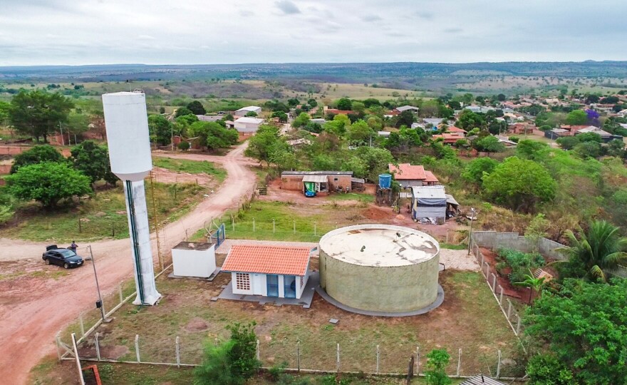 Obras de saneamento de água e esgoto em Rio Negro, no Mato Grosso do Sul (foto: reprodução Sanesul).