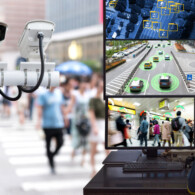 Machine Learning analytics identify person technology in smart city , Artificial intelligence ,Big data , iot concept. Engineer monitoring cctv , security camera and face recognition people  traffic.