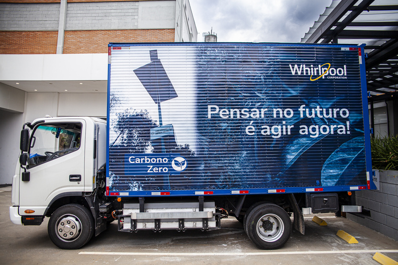 Caminhão elétrico usado nas entregas da Whirlpool (foto: divulgação DHL).