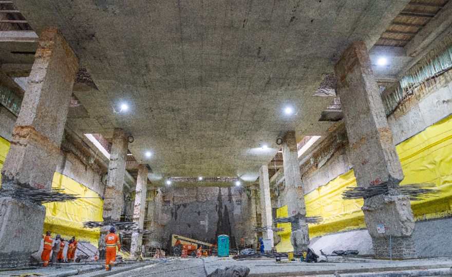 Obras para construção da Estação Santa Maria (foto: divulgação Linha Uni).