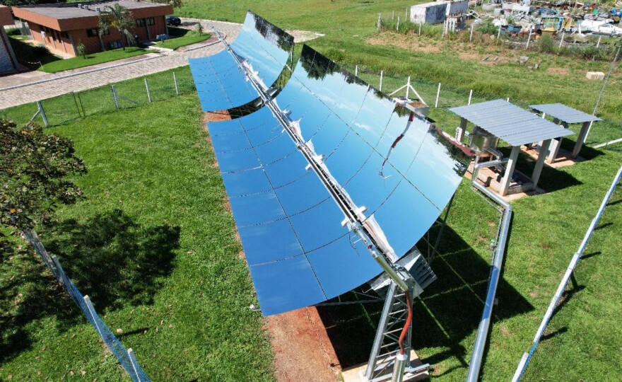 Protótipo do coletor termossolar da Eudora Energia (foto: divulgação).