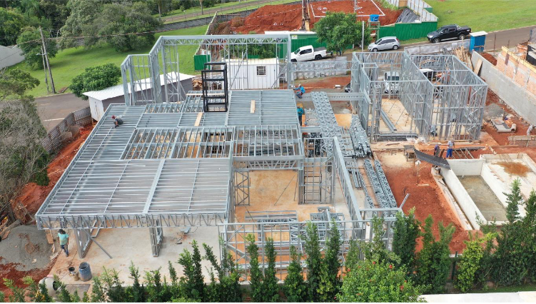 Obra de Light Steel Frame em etapa estrutural (divulgação: Espaço Smart).